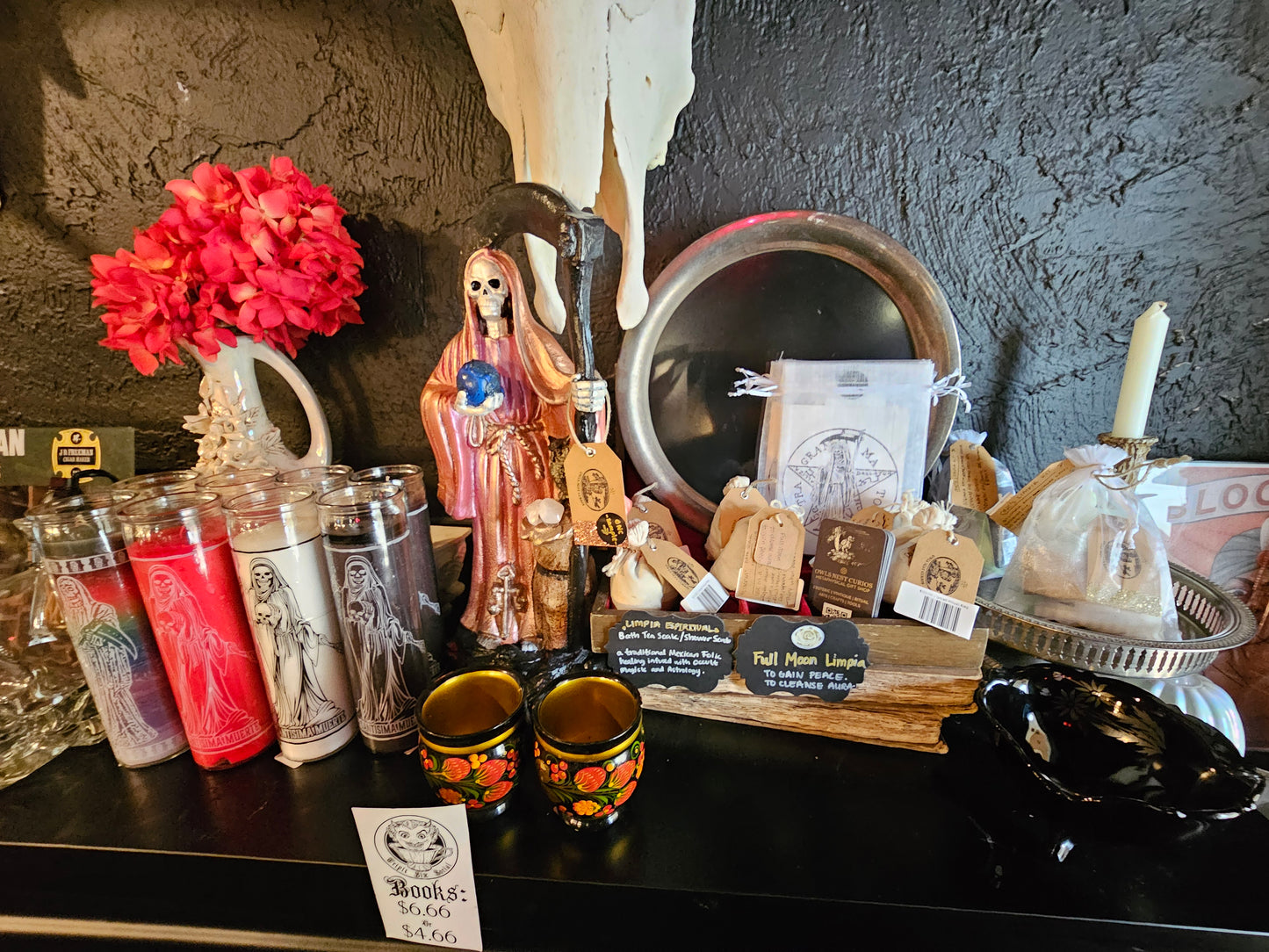Santisima Muerte, Santa Muerte Devotional Candle, Tall Glass Candle