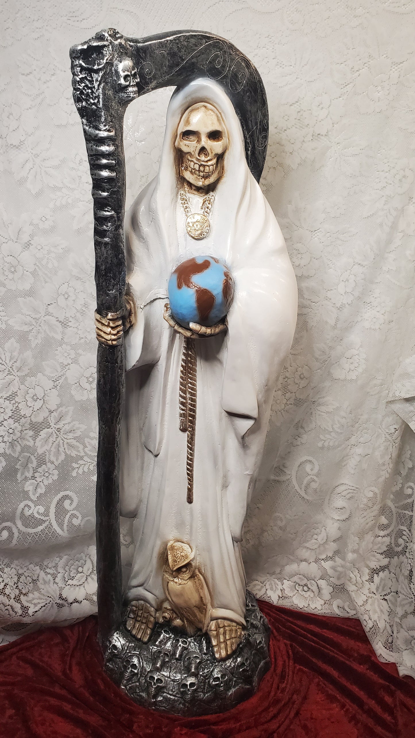 30 inch Tall-Custom Santisima Muerte Statue with Scythe